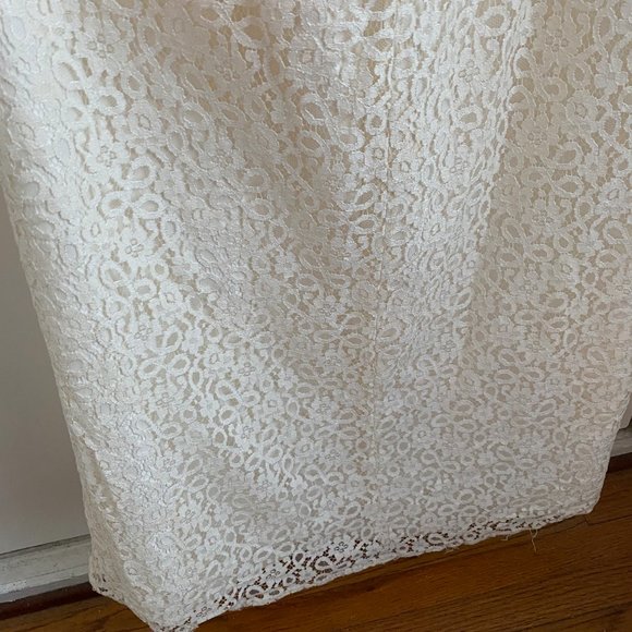 Ivory Halter-Style Watters Bridal Sweep Train Wedding Dress Size 12 - Picture 6 of 8